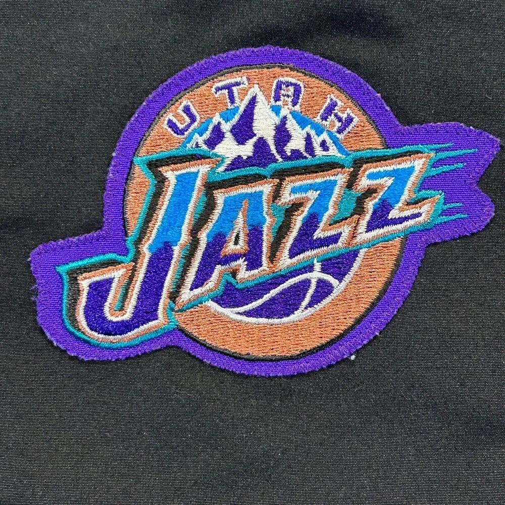 Utah Jazz Team Issue Warm Up Tearaway Pants Size 40 Black Champion Lined 33